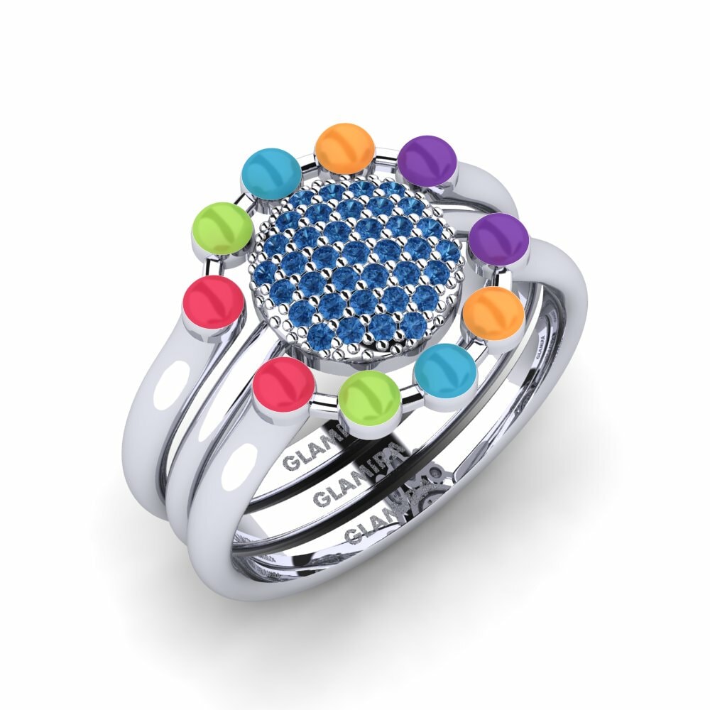 Circonita Azul Oscuro Anillo apilable Koffer F