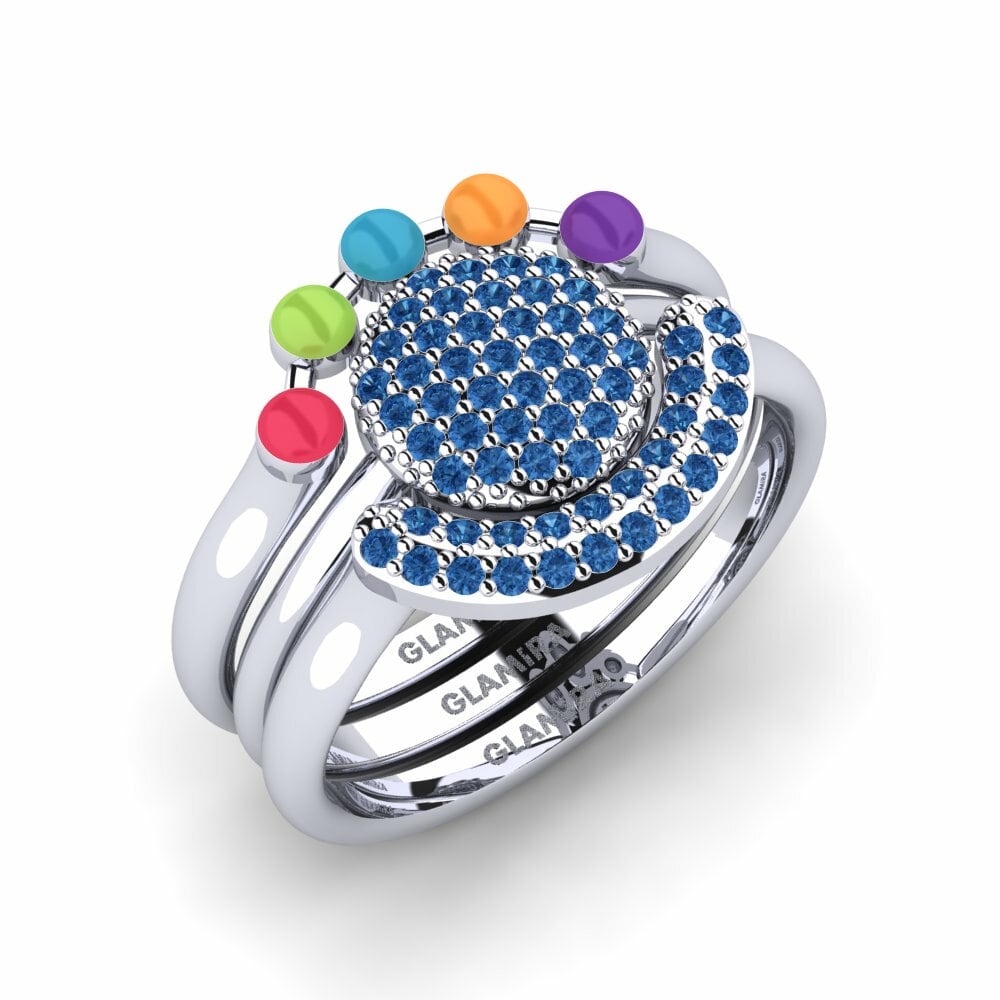 Circonita Azul Oscuro Anillo apilable Koffer G