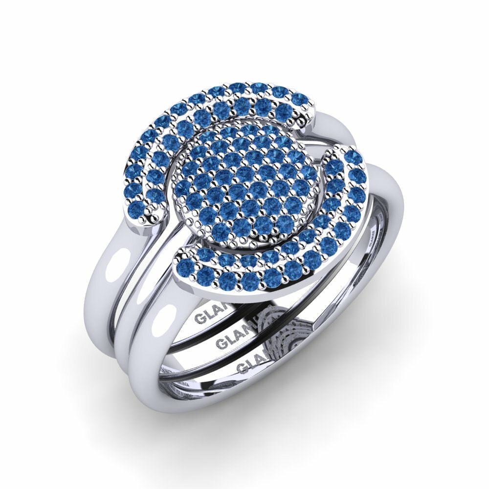Circonita Azul Oscuro Anillo Koffer H