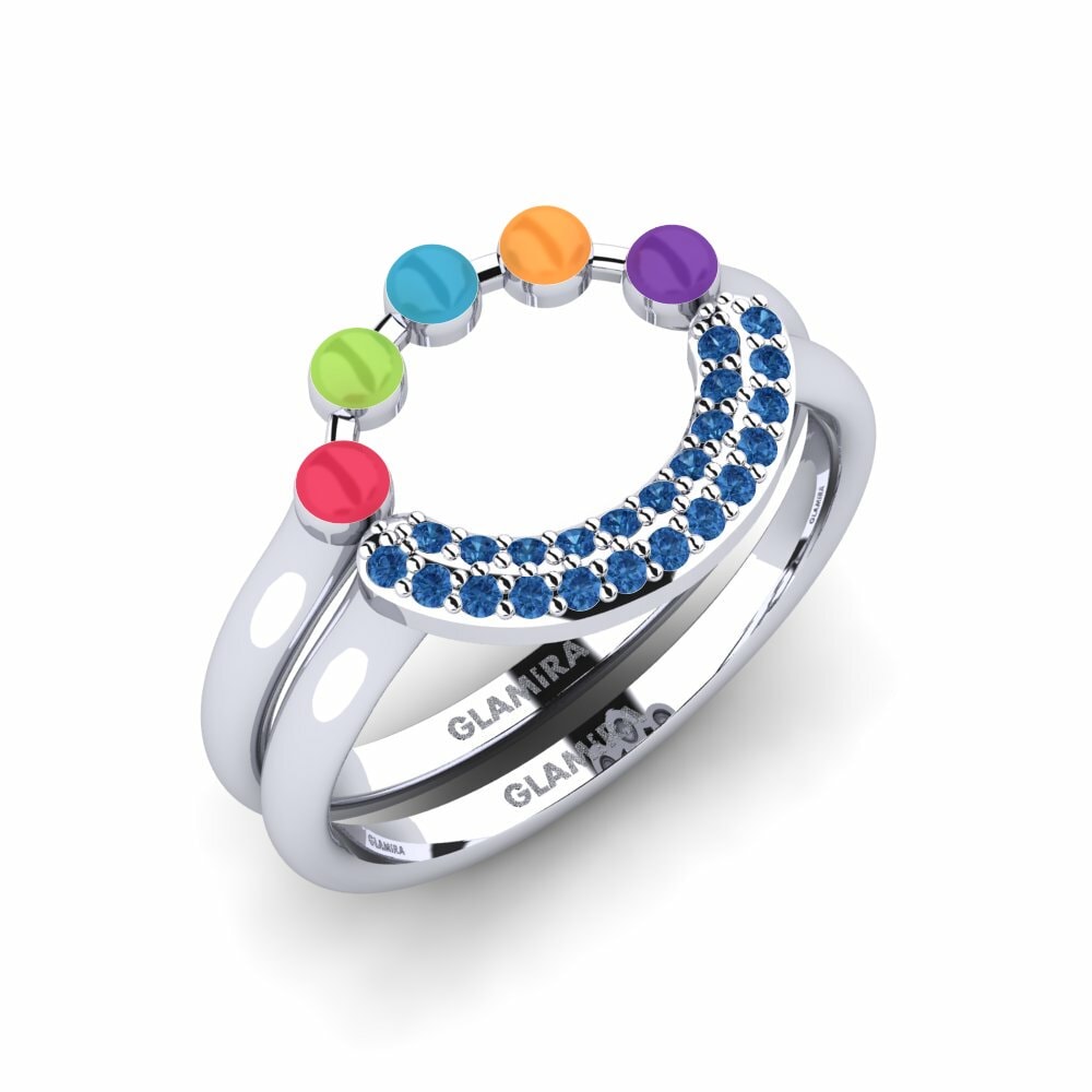 Circonita Azul Oscuro Anillo apilable Koffer J