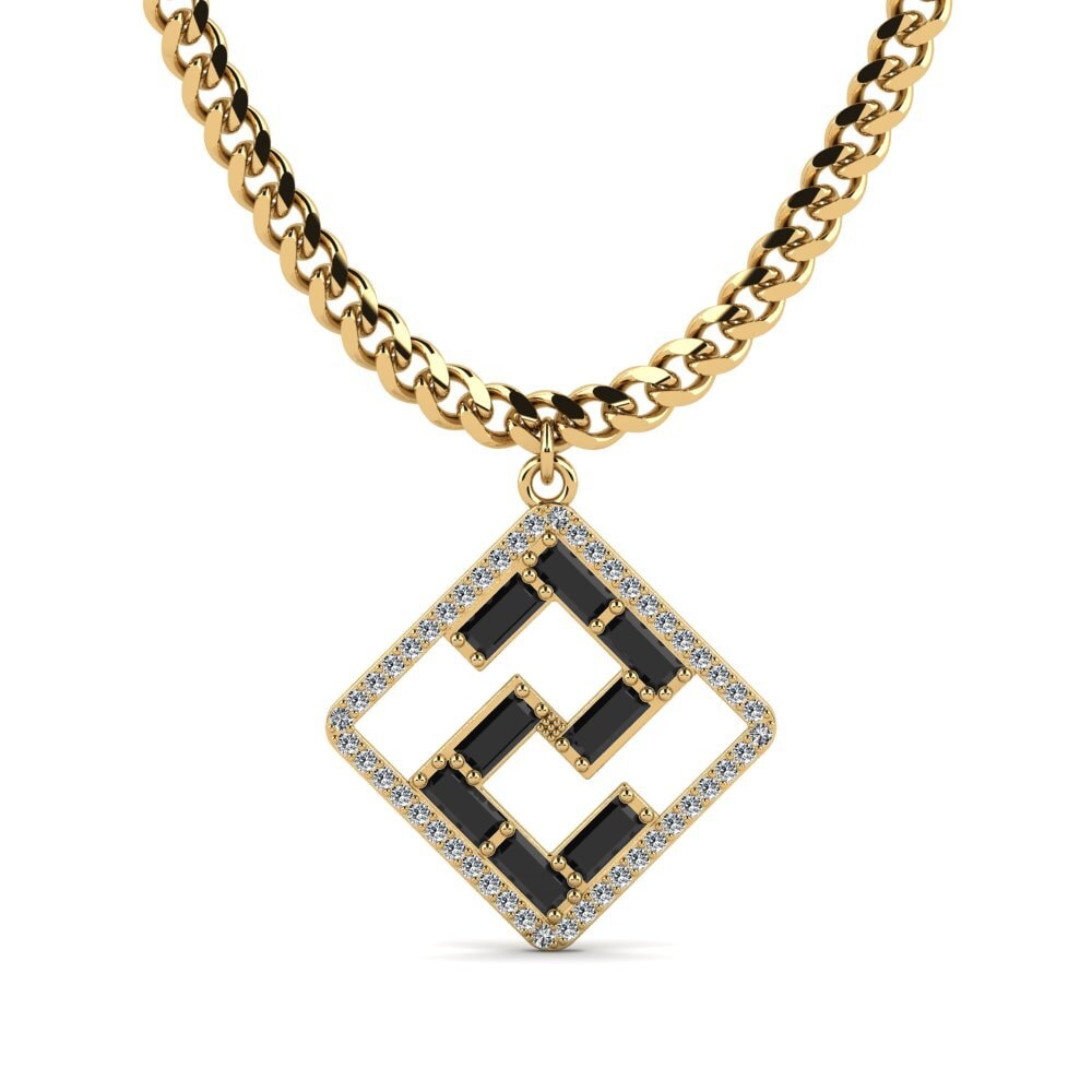 Baguette Black Sapphire Women's Necklace Koine