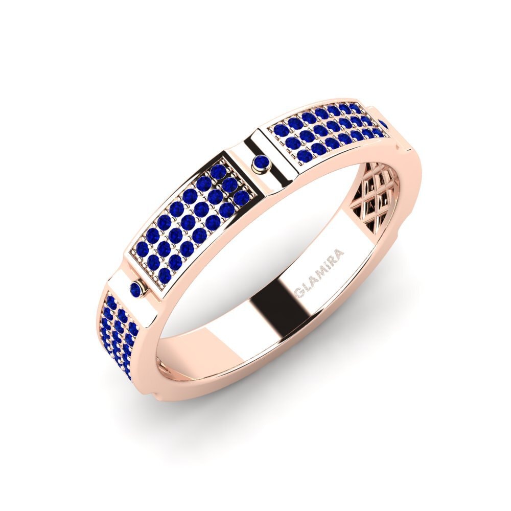 Oro Rosso 750 Zaffiro Anello da uomo Komala
