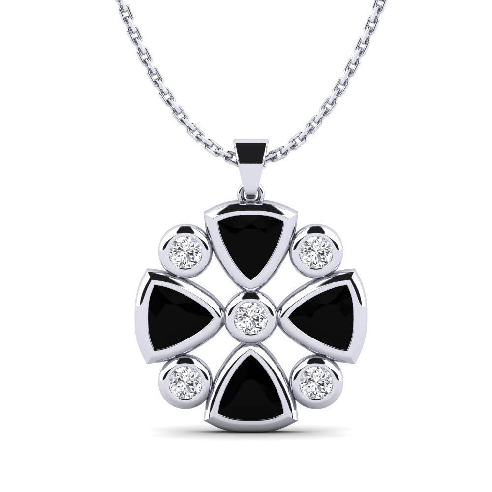 Trillion Black Sapphire Women's Pendant Komones