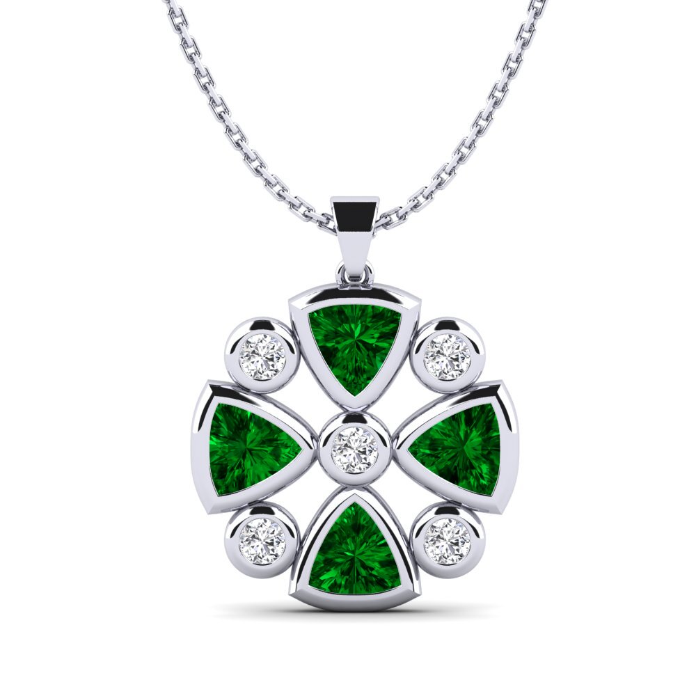 Trillion Green Zirconia Pendant Komones