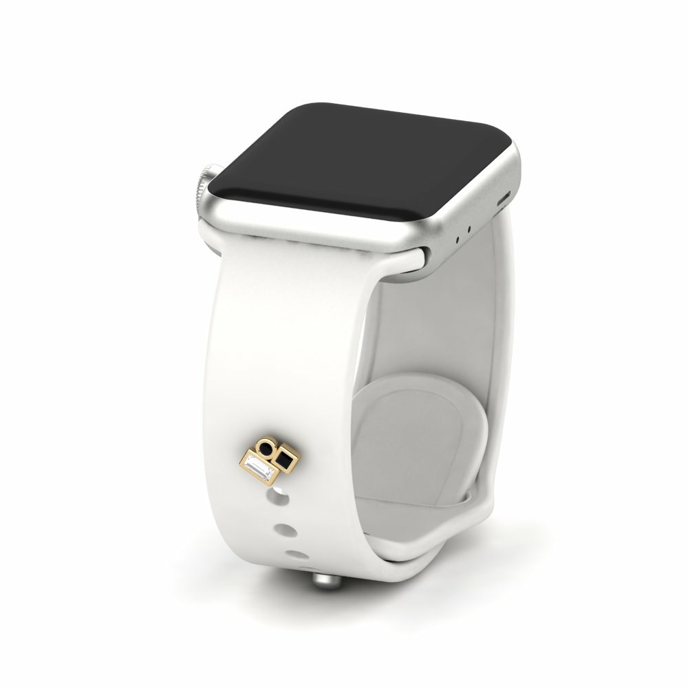 Accesorio para Apple Watch® Kontraltus Oro Amarillo 585 & Zafiro negro & Zafiro blanco