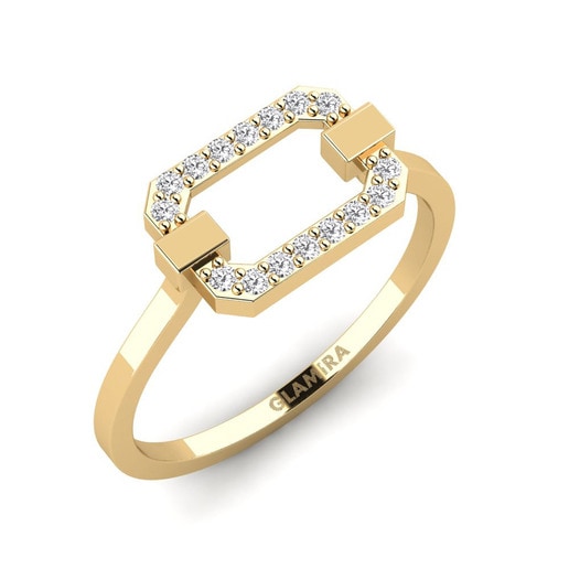 Stackable Ring Koos 585 Yellow Gold & White Sapphire