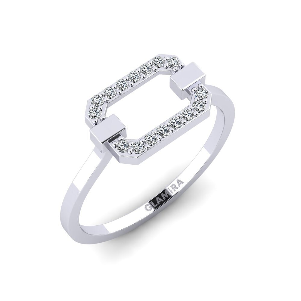 14k Oro Blanco Circonita Anillo apilable Koos