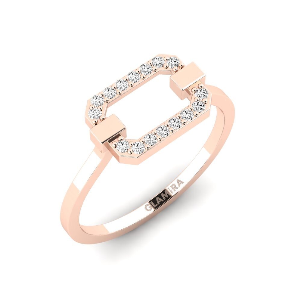 14k Oro Rosa Moissanita Anillo apilable Koos
