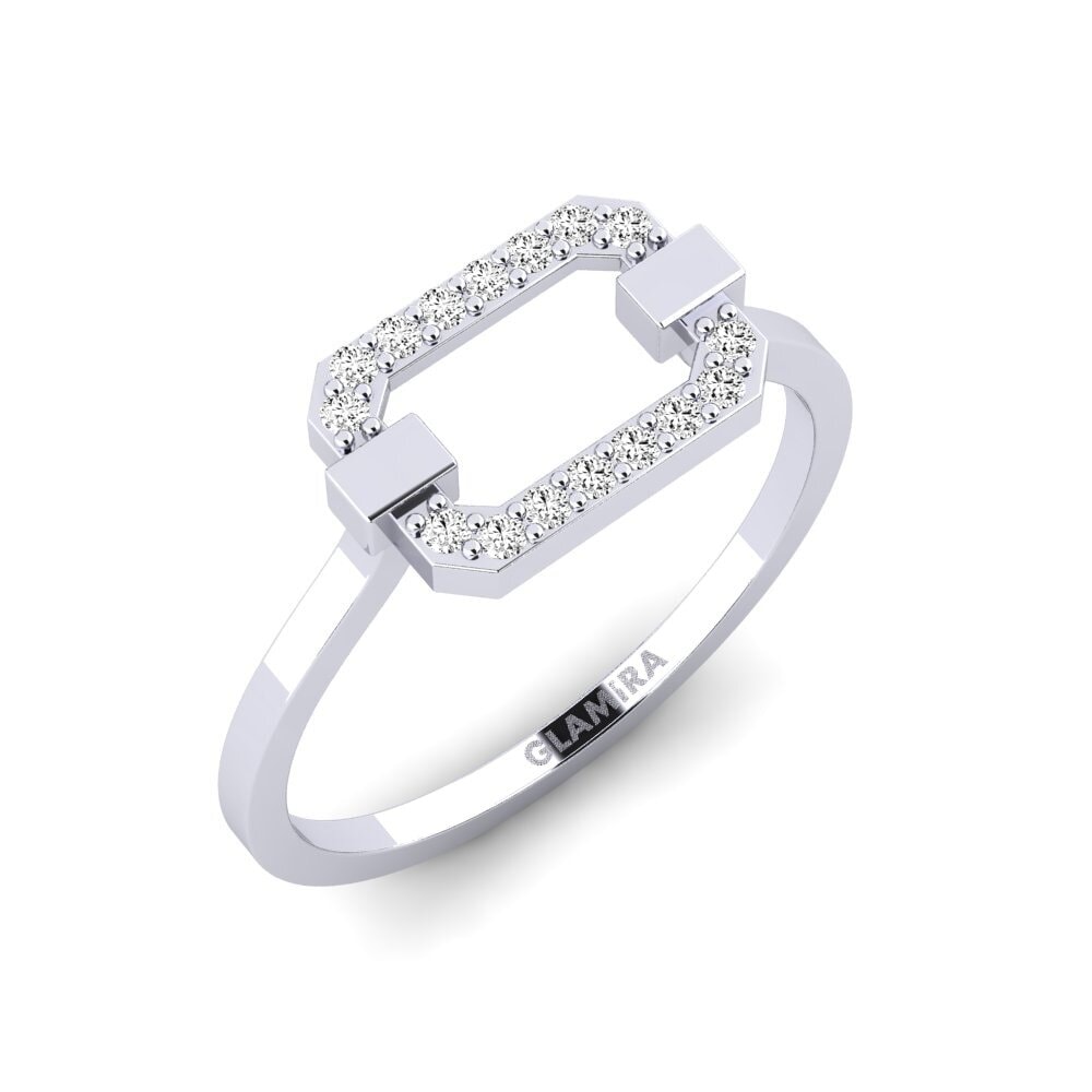 9k Oro Blanco Moissanita Anillo apilable Koos