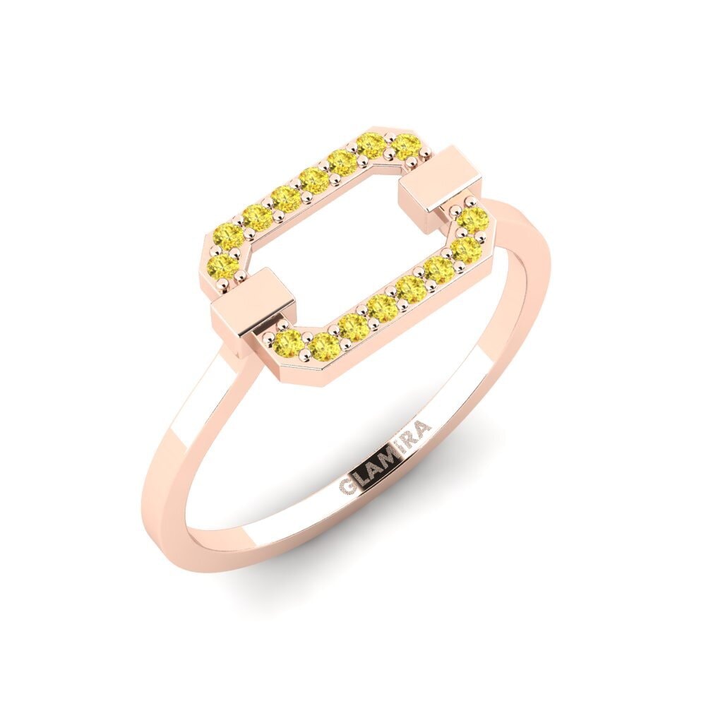 9k Oro Rosa Zafiro amarillo Anillo apilable Koos