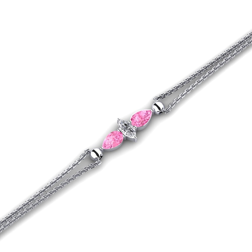 Pera Zafiro rosa Pulsera Koppa