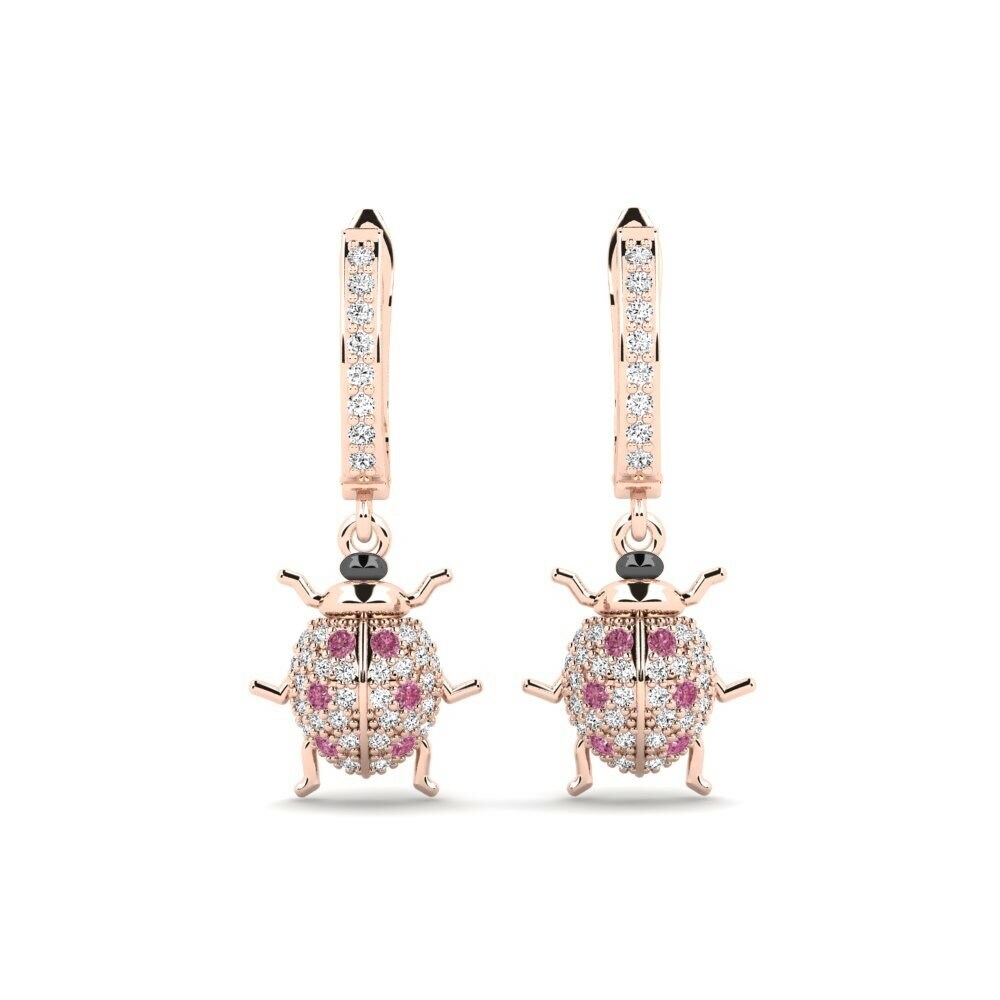 14k Rose Gold Rhodolite Garnet Women's Earring Korabde