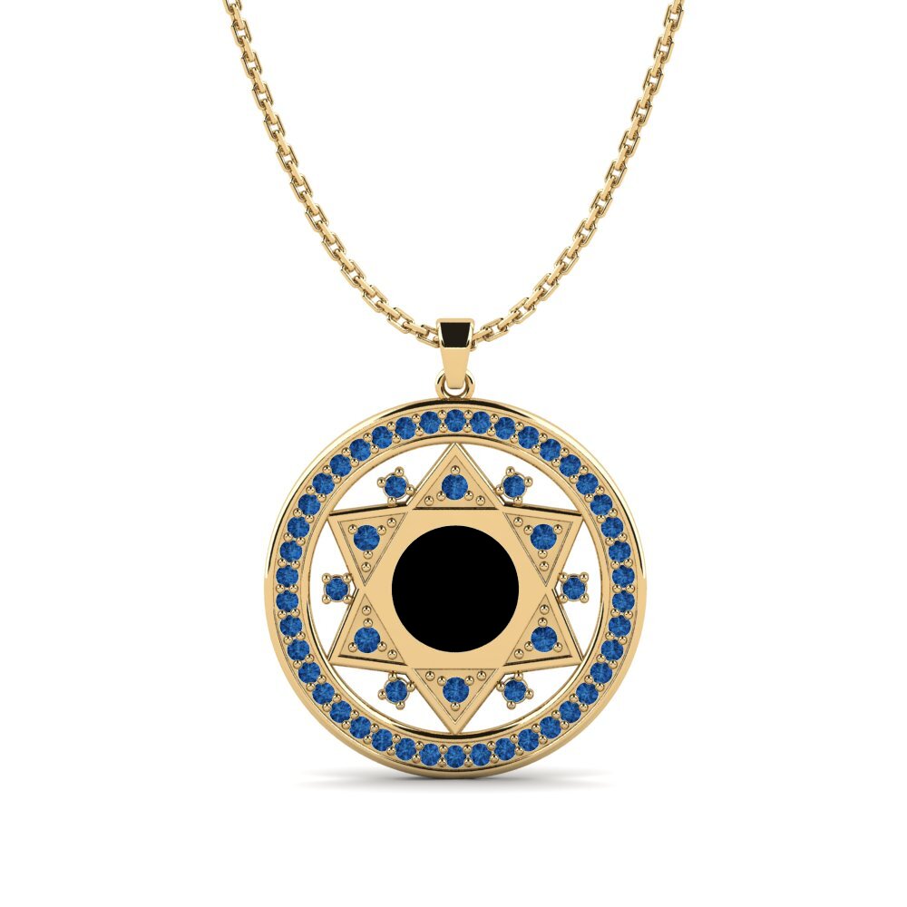 Zircônia azul escuro Pingente Feminino Kothec