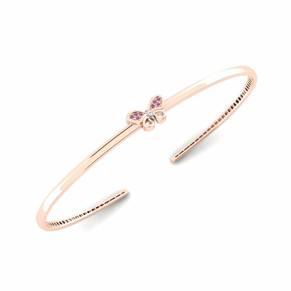 14k Rose Gold Rhodolite Garnet Palm Cuff Koukouli