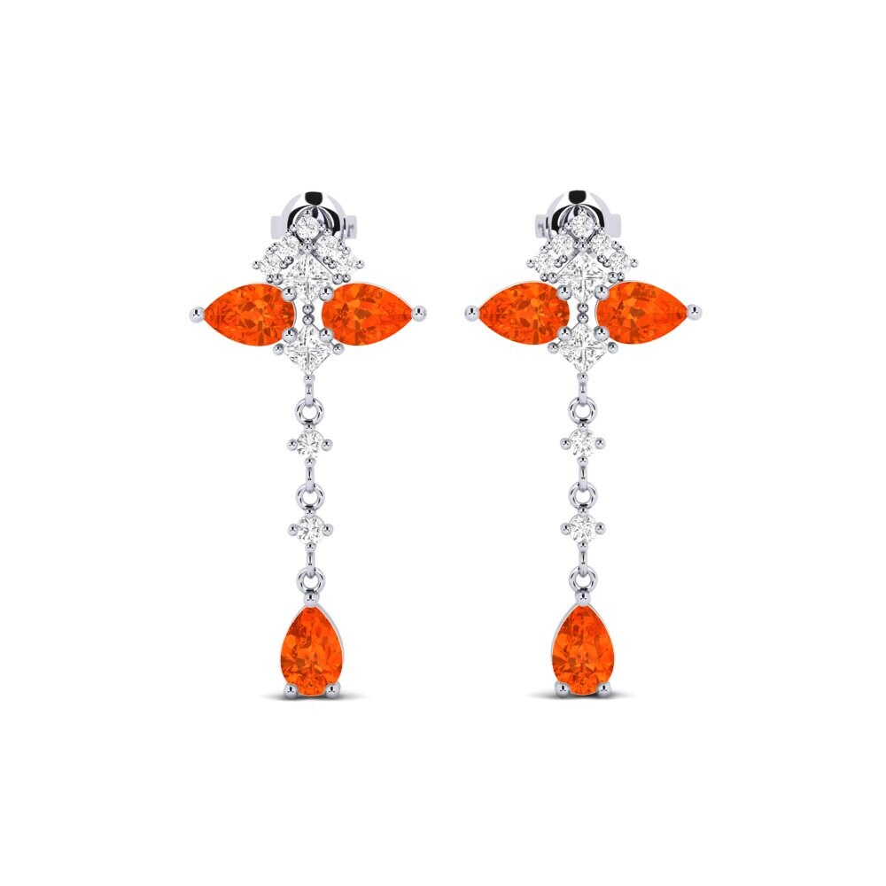 Fire Opal Women's Earring Kounoupoi