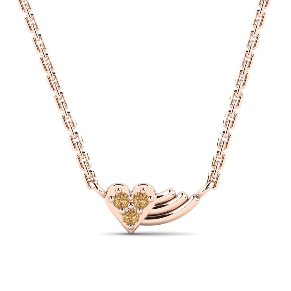 14k Oro Rosa Diamante Marrón Collar para Niño Kpakpando