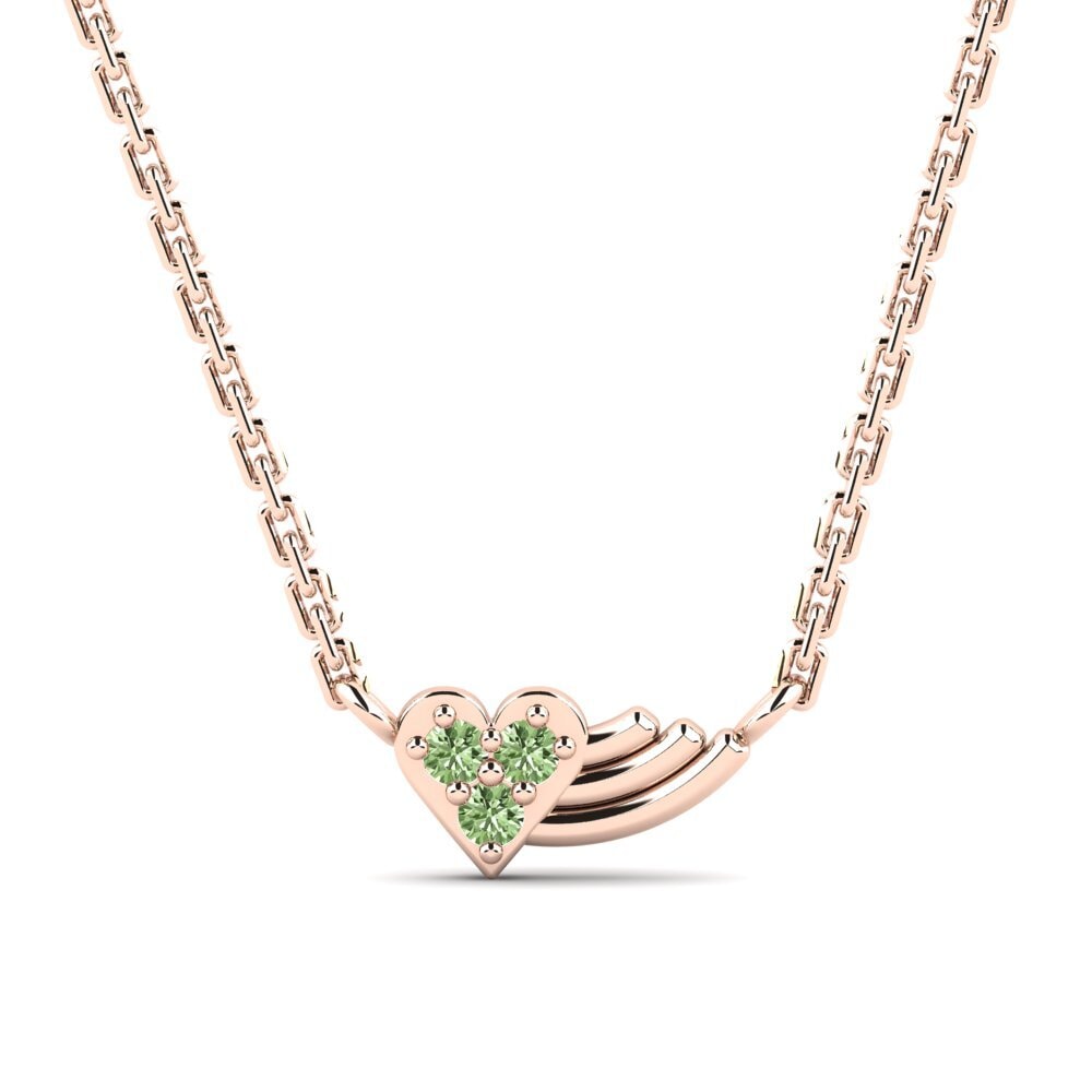 14k Oro Rosa Diamante Verde Collar para Niño Kpakpando
