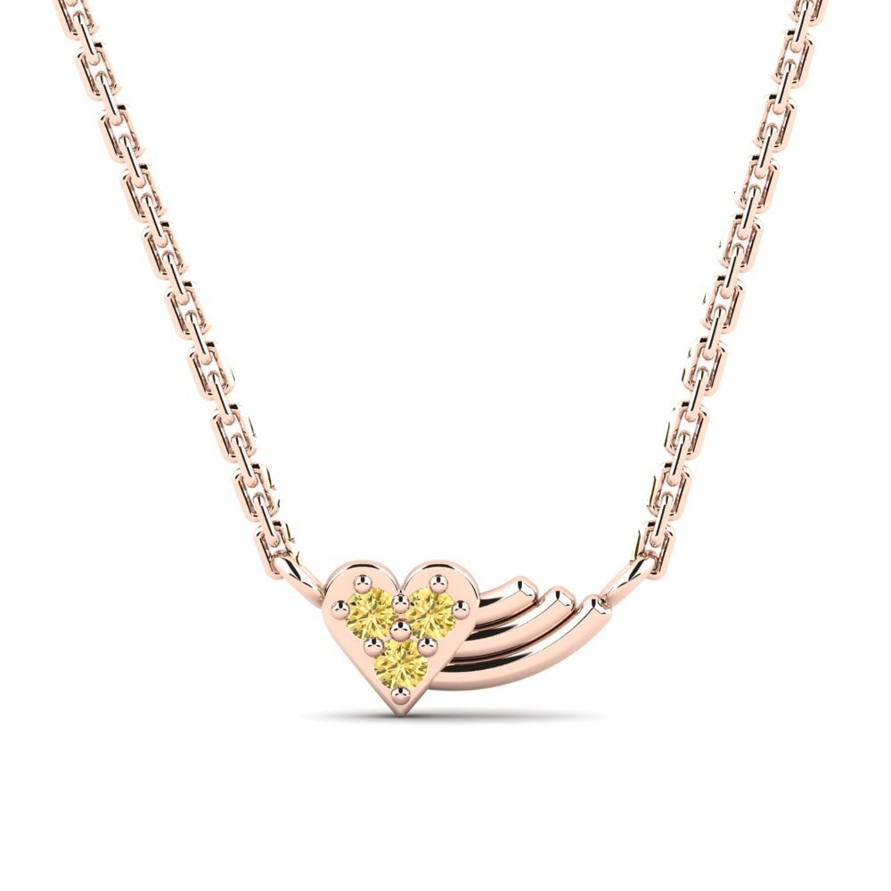 14k Oro Rosa Diamante Amarillo Collar para Niño Kpakpando
