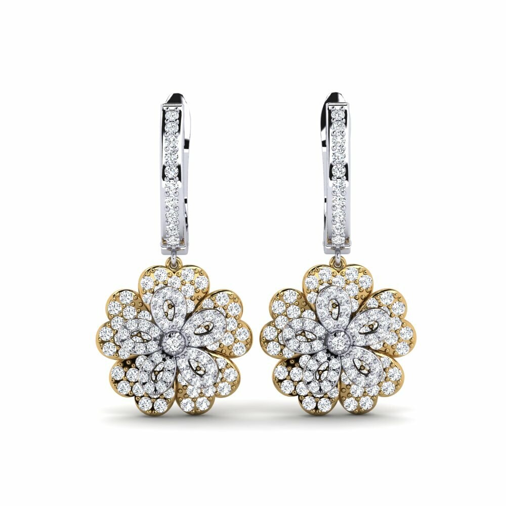 18k Oro Blanco & Amarillo Pendiente de mujer Kreitzer