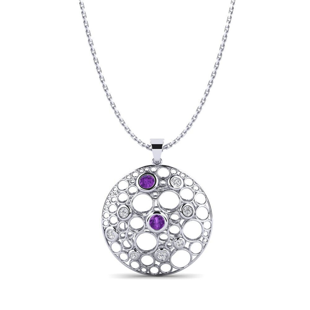 18ct White Gold Amethyst Women's Pendant Kris