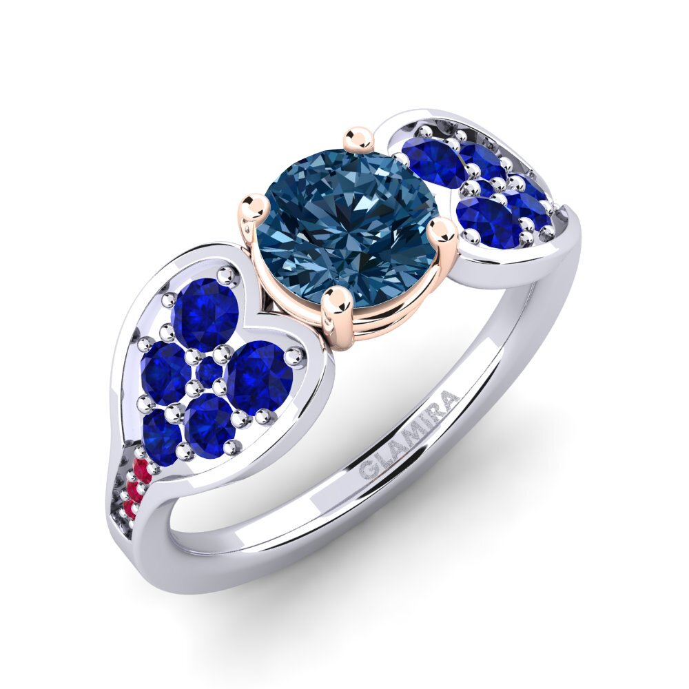 18ct White & Rose Gold Engagement Ring Krishia