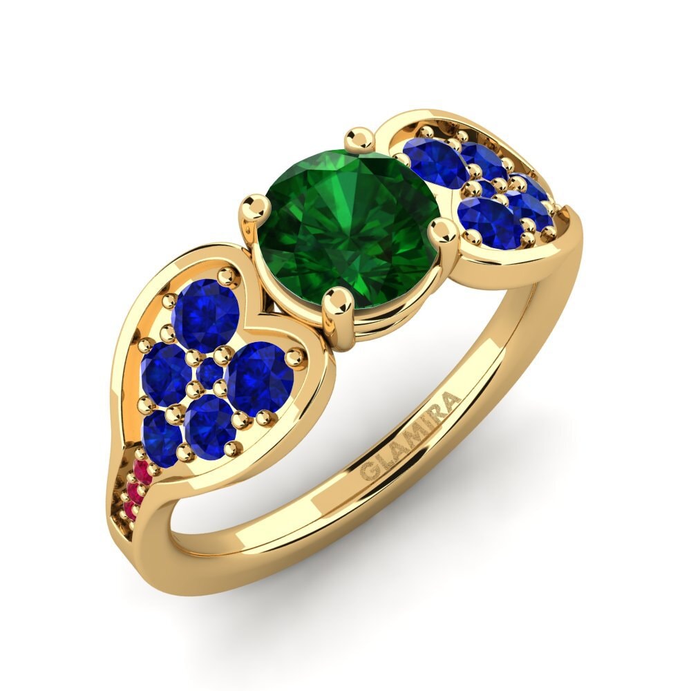 14K Geel Goud Tsavorite Verlovingsring Krishia