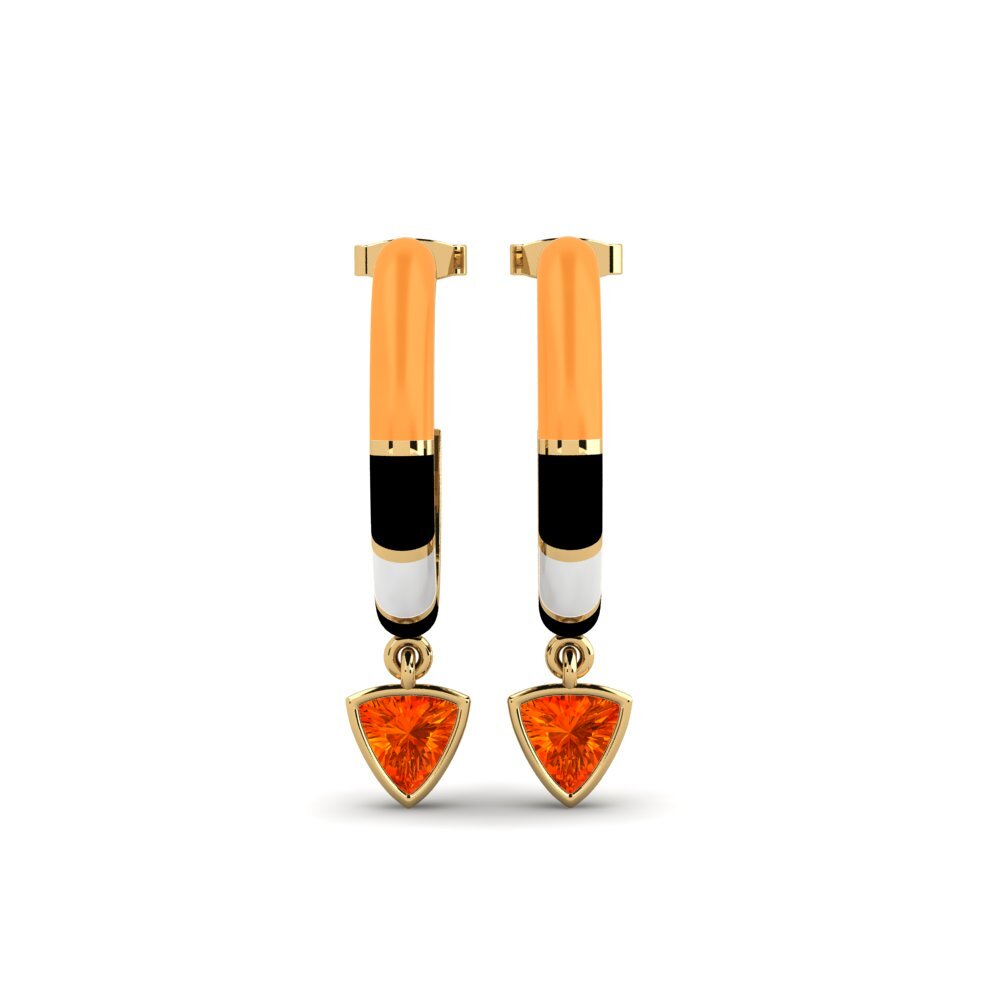 Huggies & Hoops Orange Sapphire Earrings
