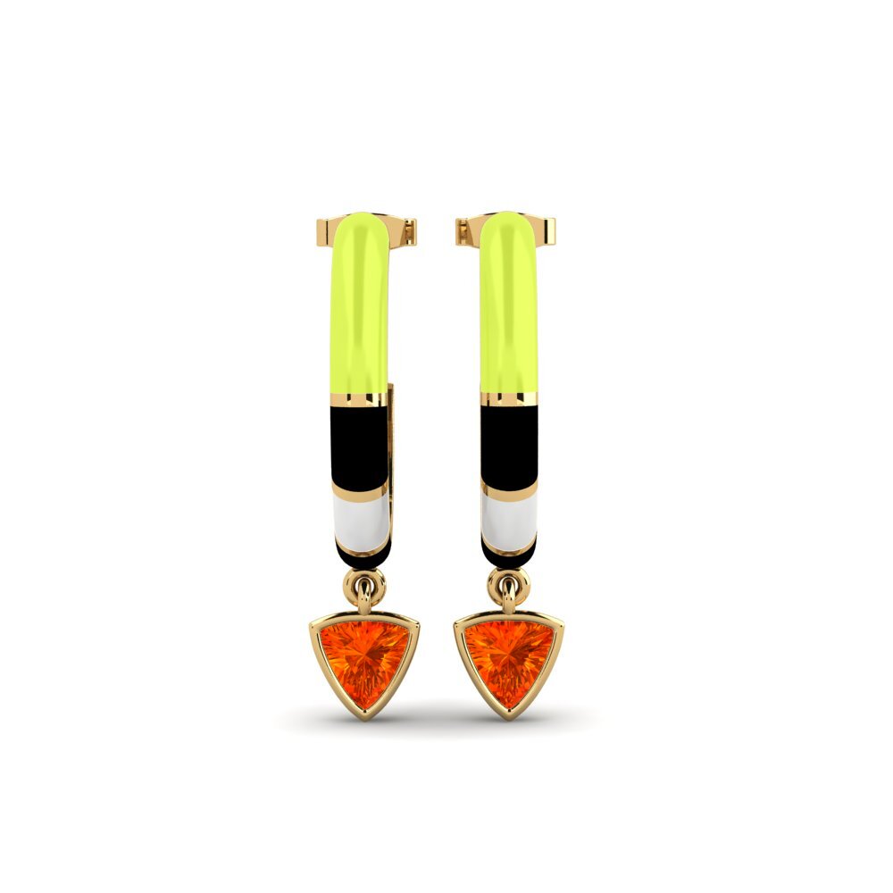 Huggies & Hoops Orange Sapphire Earrings