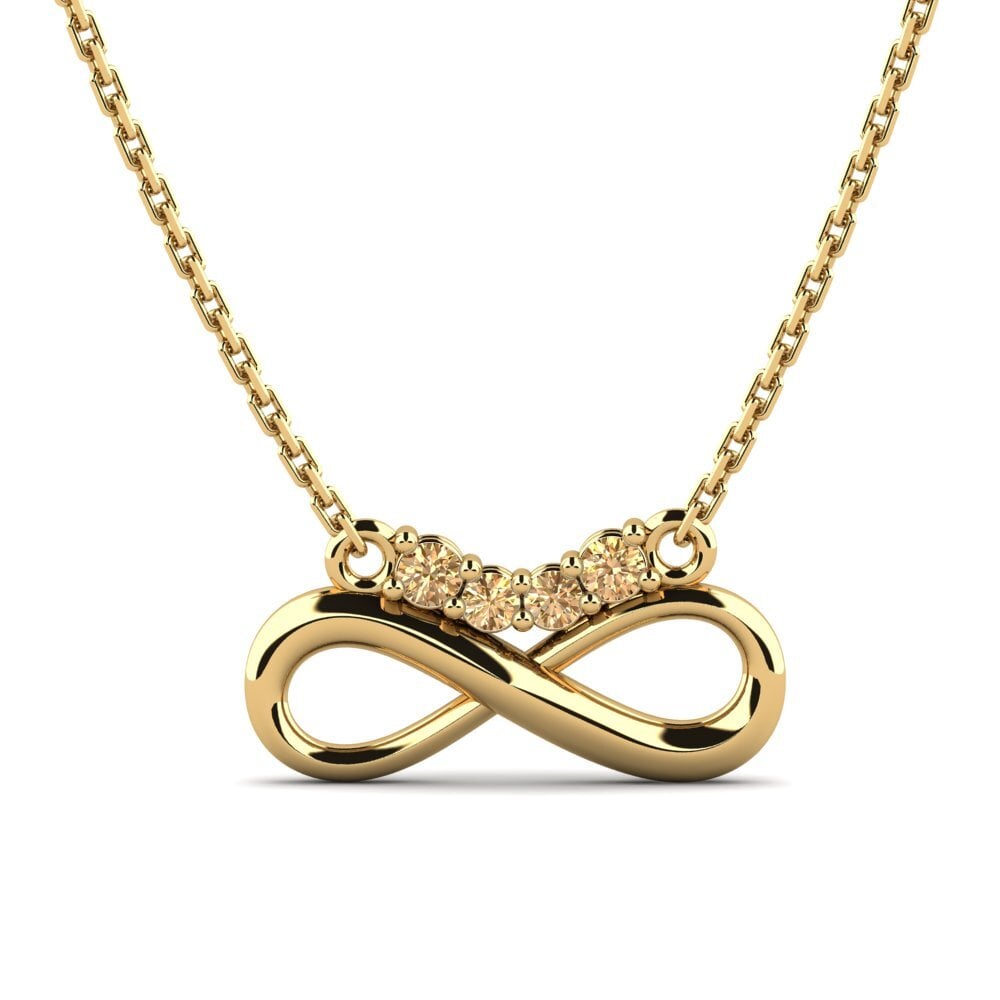14k Yellow Gold Brown Diamond Women's Necklace Kristen
