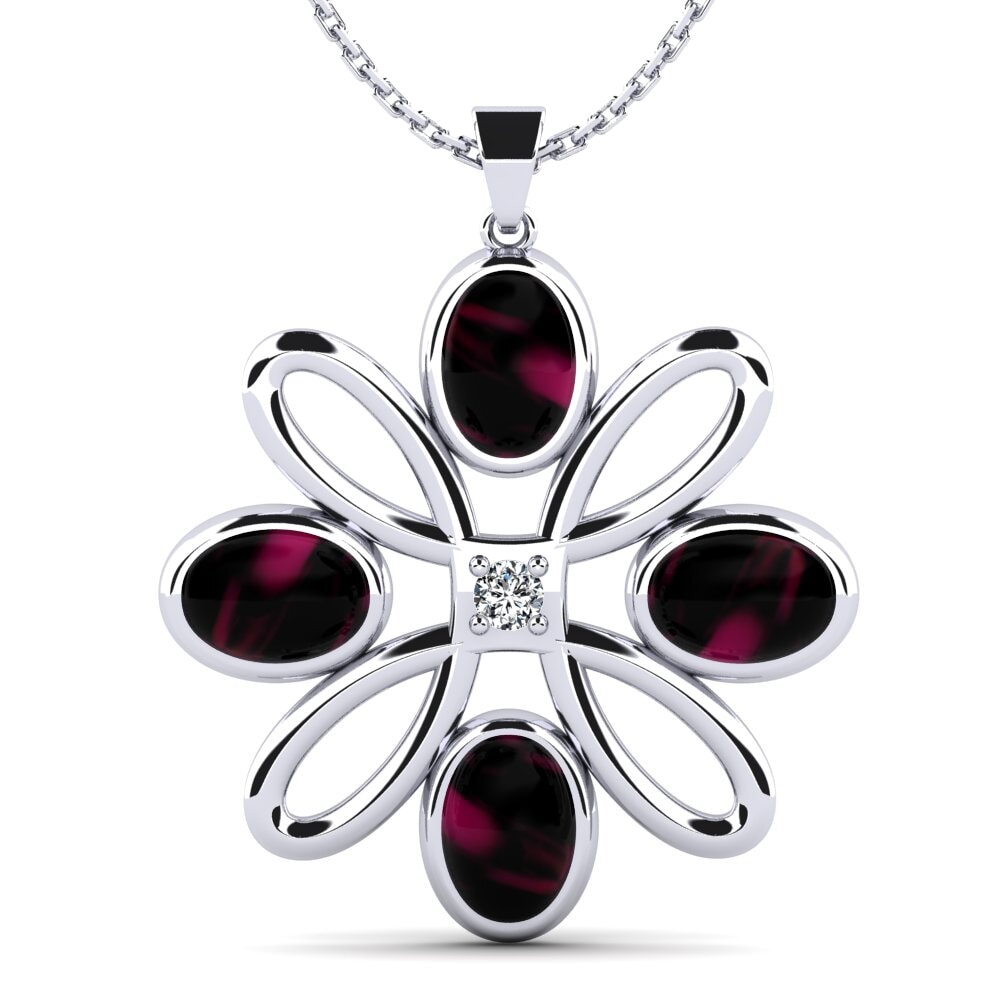 Granate Rhodolite Cabujón Colgante de Mujer Kristlyn