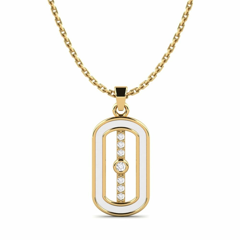 Vàng 9K Đá Sapphire Trắng Mặt dây chuyền nữ Kriston