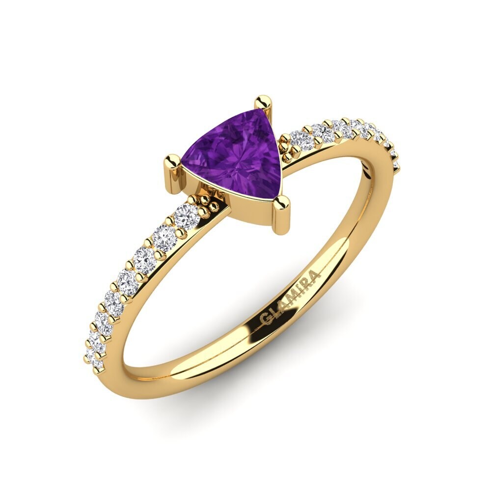 Trillion Amethyst Engagement Ring Krupp