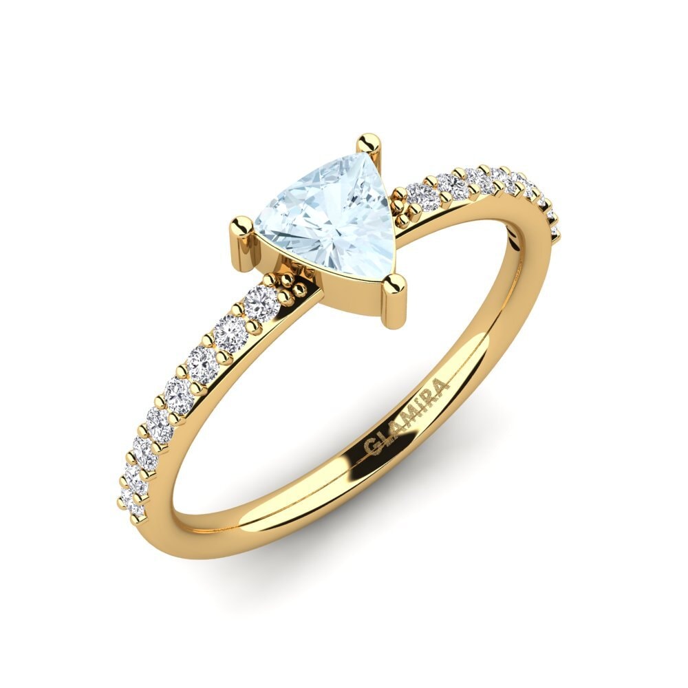 Trillion Aquamarine Engagement Ring Krupp