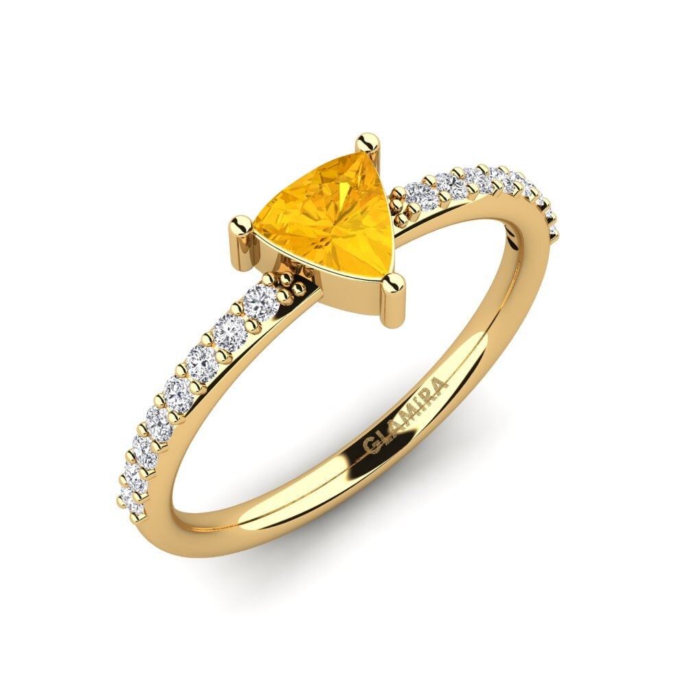 Trillion Citrine Engagement Ring Krupp