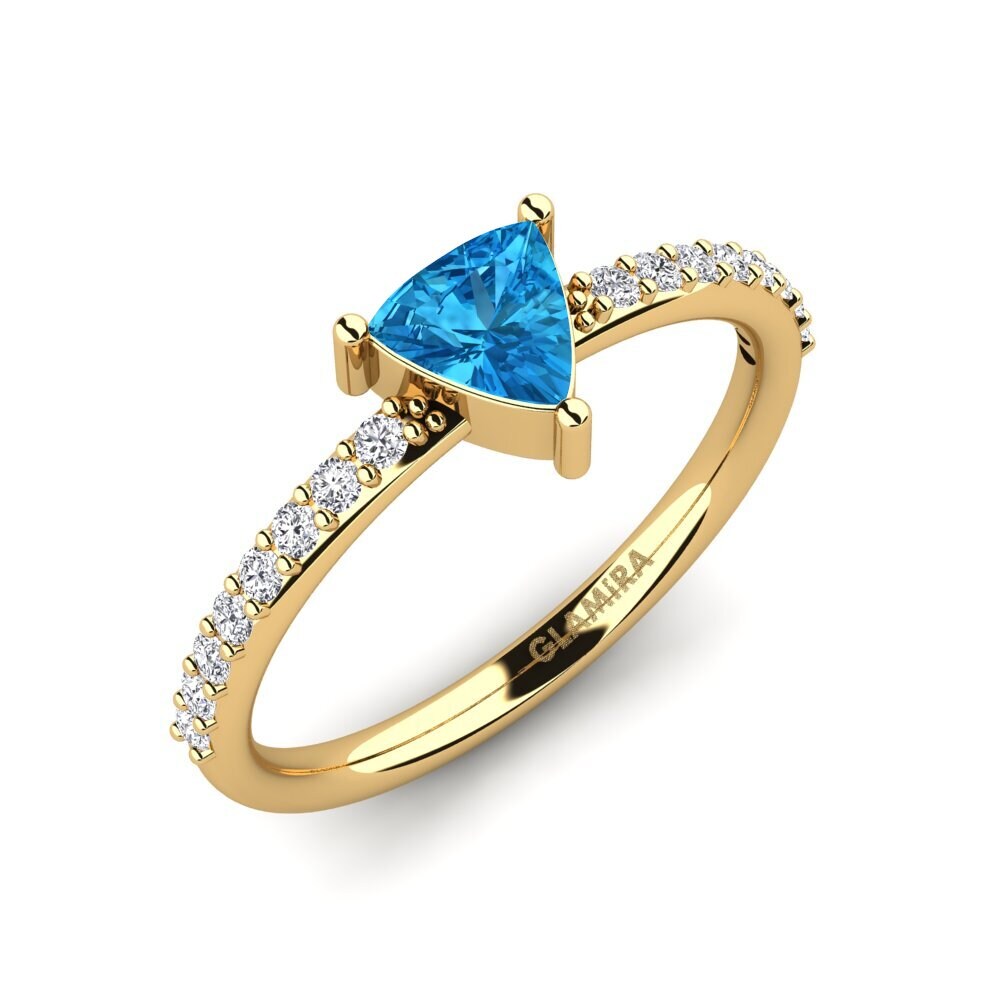 Trillion Blue Topaz Engagement Ring Krupp