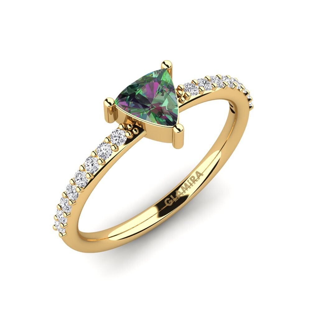 Trillion Mystic Topaz Engagement Ring Krupp