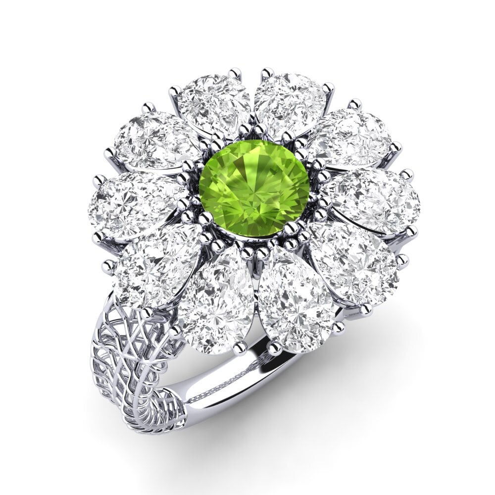 White Silver Peridot Ring Kuala