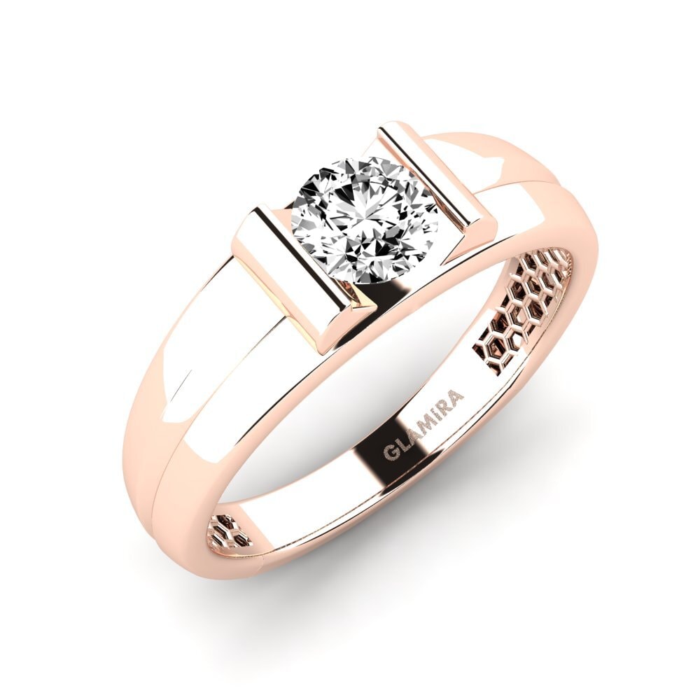 Oro Rosso 585 Moissanite Anello da uomo Kuchi