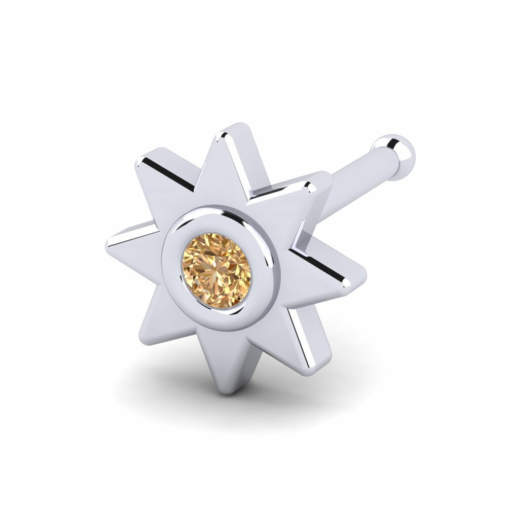 Bruine Diamant Neus Pin Kugeal