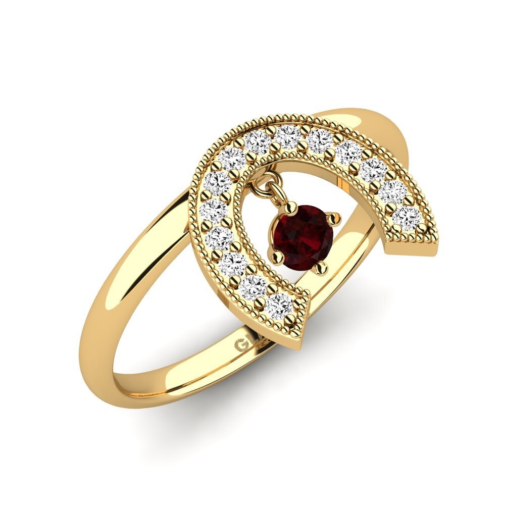 Granat Ring Kugeast