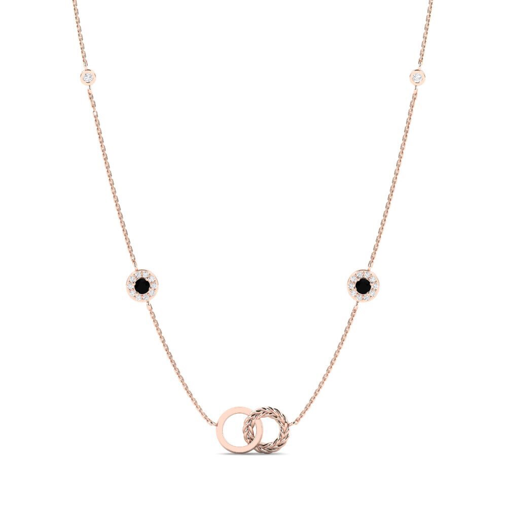 9ct Rose Gold Black Onyx Women's Necklace Kukosha