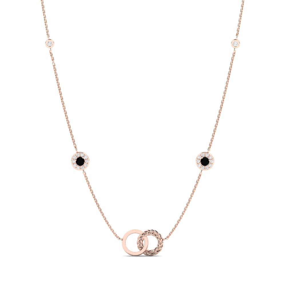 9ct Rose Gold Black Sapphire Women's Necklace Kukosha