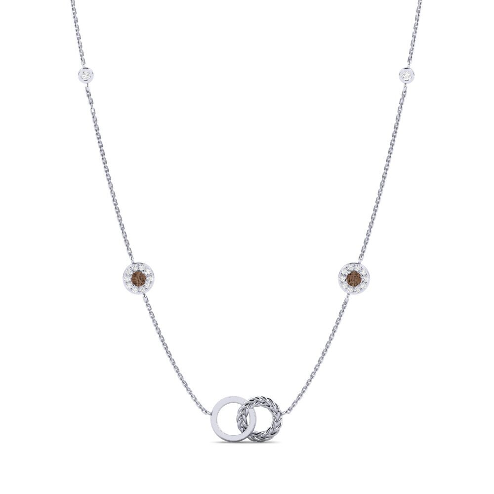White Silver Smoky Quartz Women's Necklace Kukosha