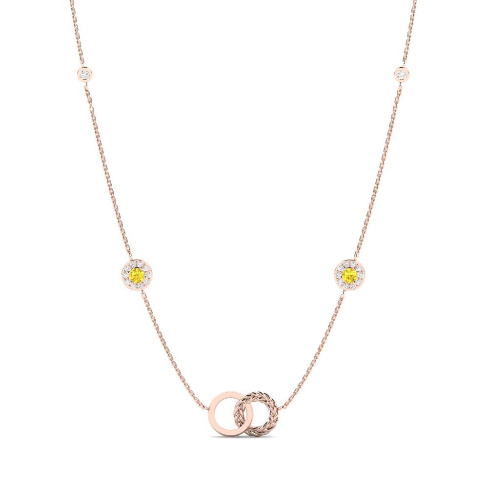 9ct Rose Gold Yellow Sapphire Women's Necklace Kukosha