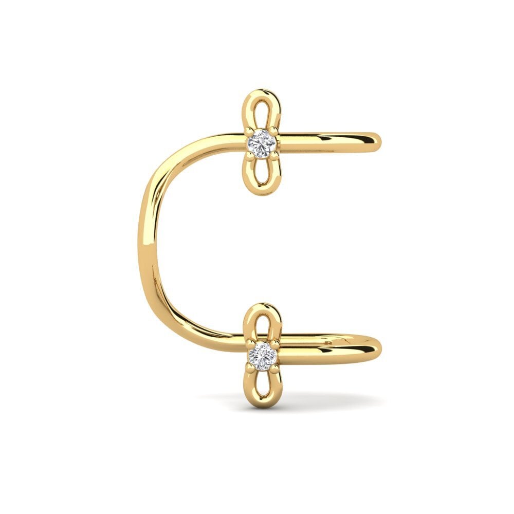 Ouro Amarelo 14K Diamante Produzido em Laboratório Brincos Feminino Kula