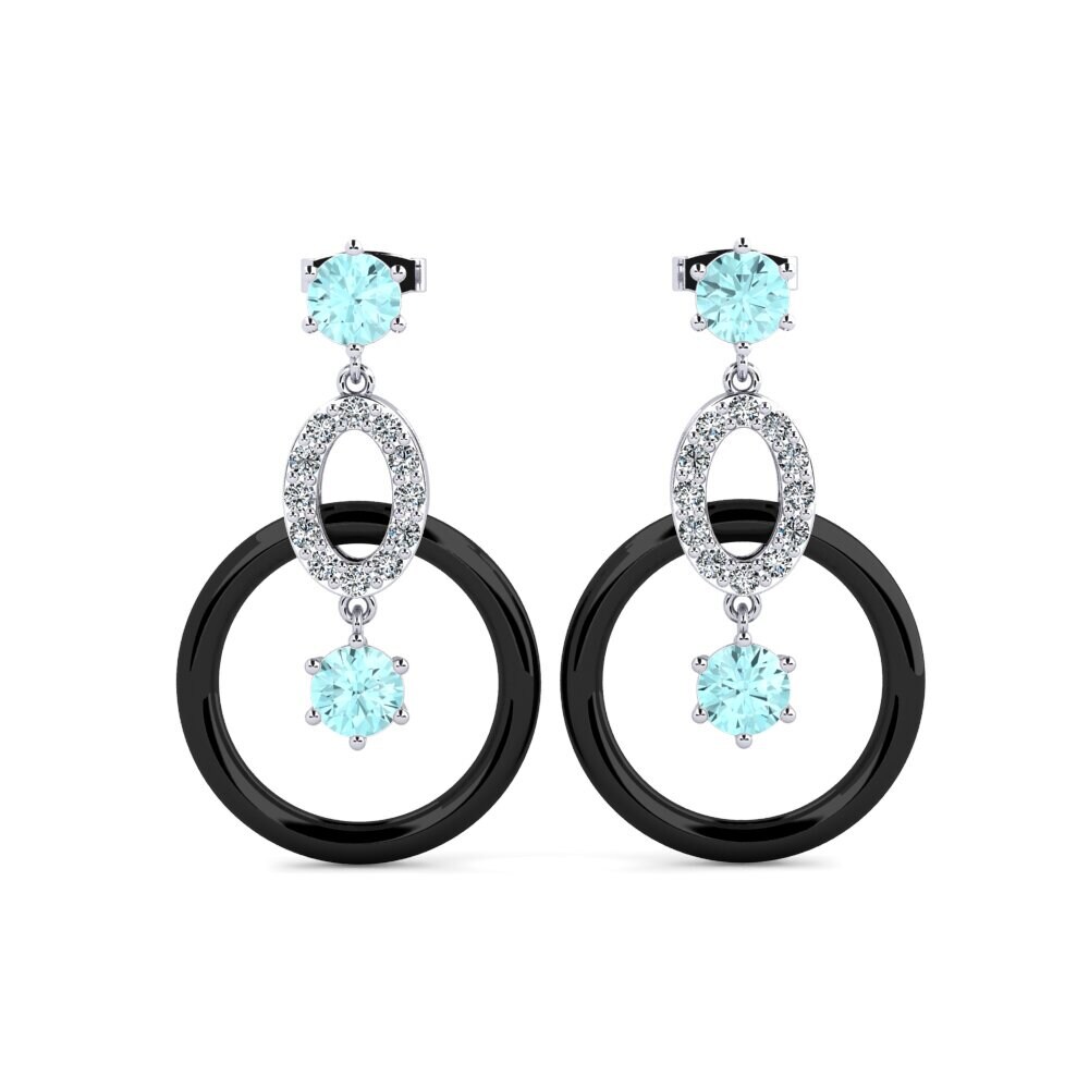 White Silver Aquamarine Women's Earring Kulp