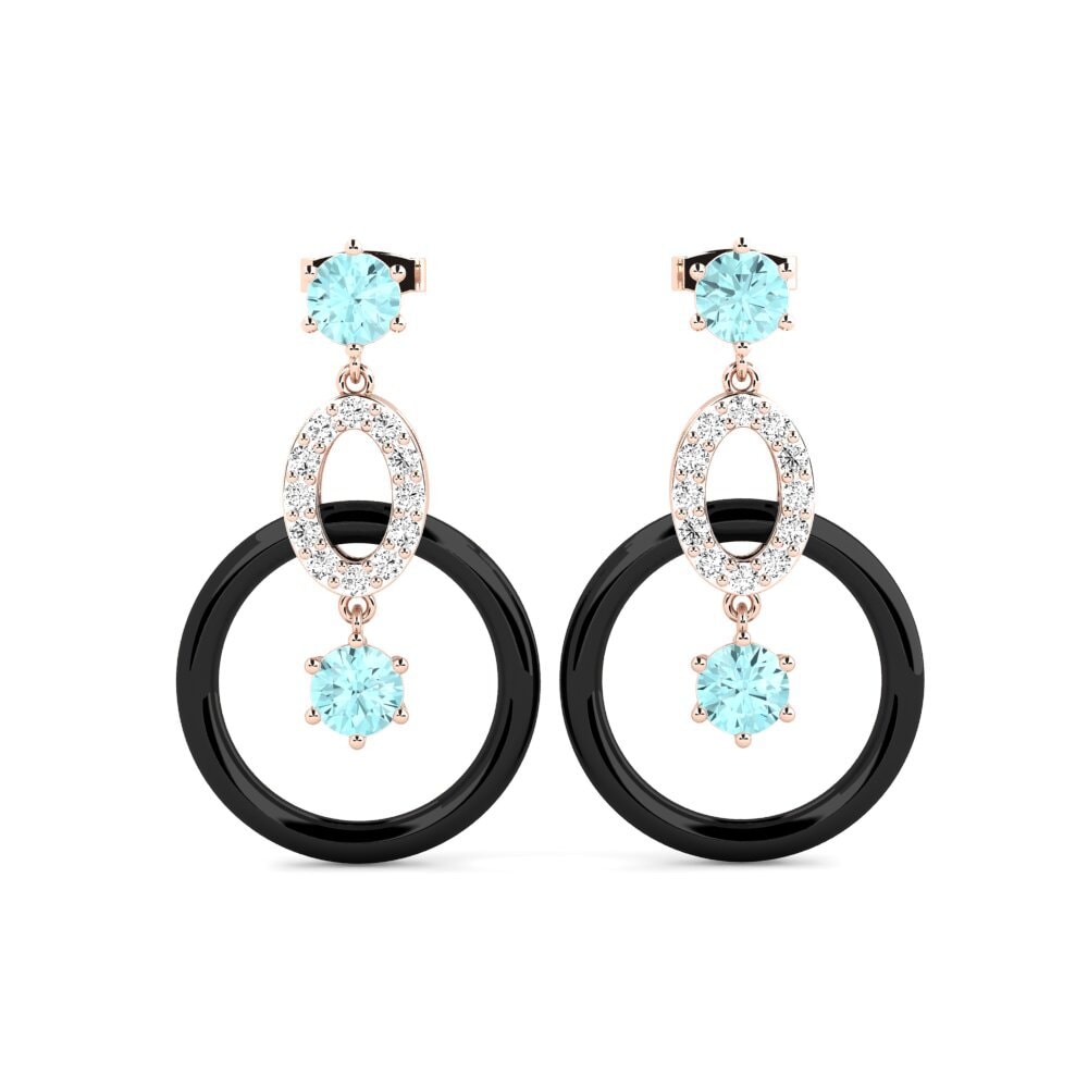 14k Rose Gold Aquamarine Women's Earring Kulp