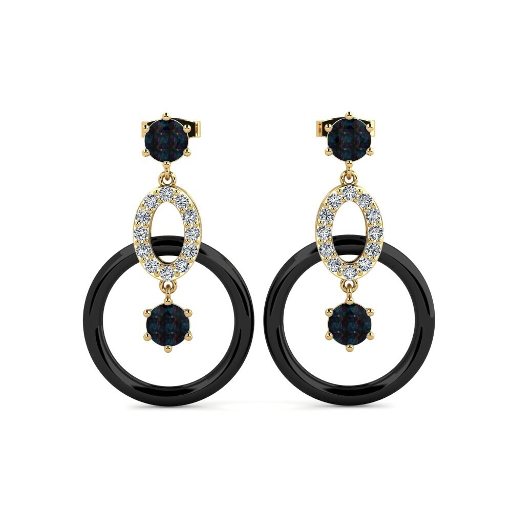 Round Black Opal Women's Earring Kulp