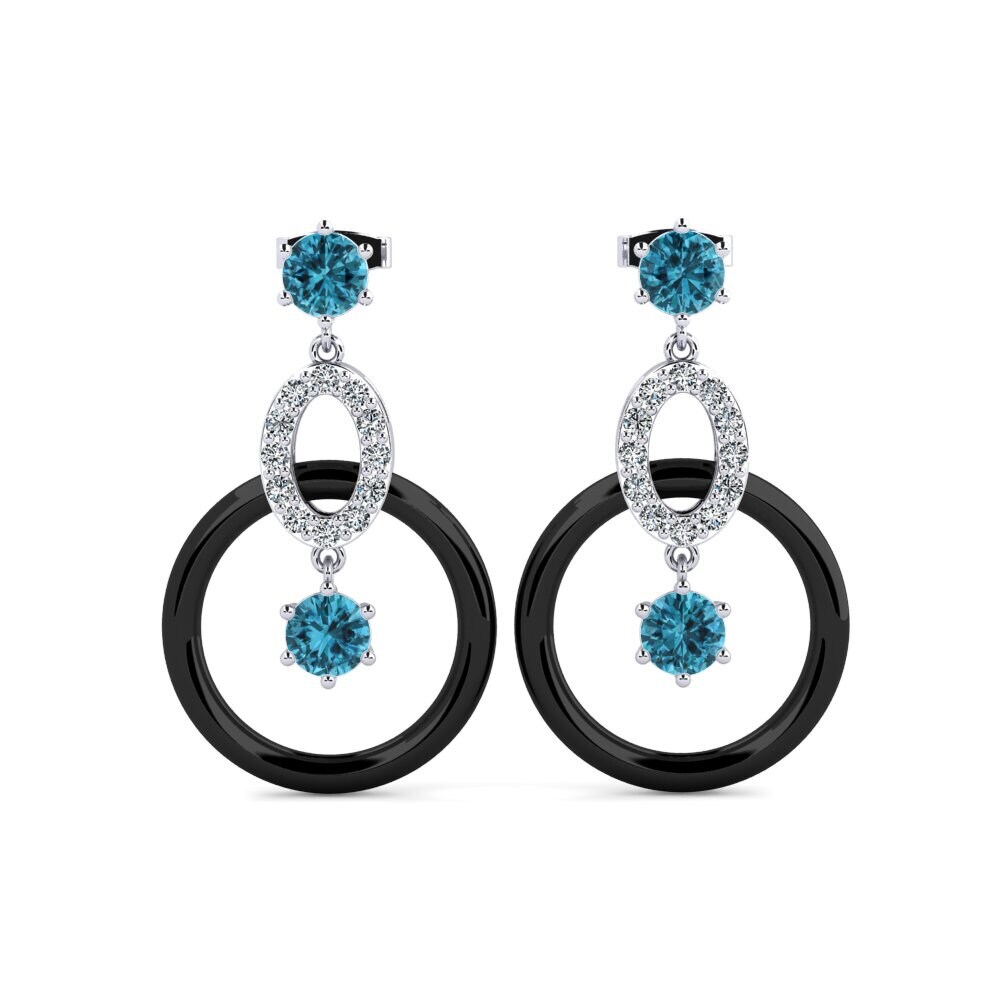 White Silver Blue Zircon Women's Earring Kulp