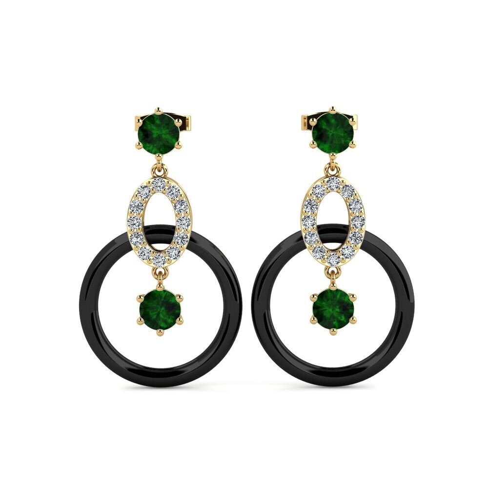 14ct Yellow Gold Green Tourmaline Women's Earring Kulp